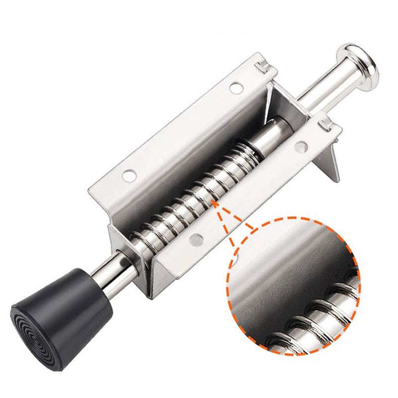 Tiberham Spring Loaded Door Stop, Tiberham Heavy Duty Kick Down Door Stopper with Soft Rubber Bumper, Stainless Steel Step On Foot Operated Door Holder Stop Jammer - Image 4